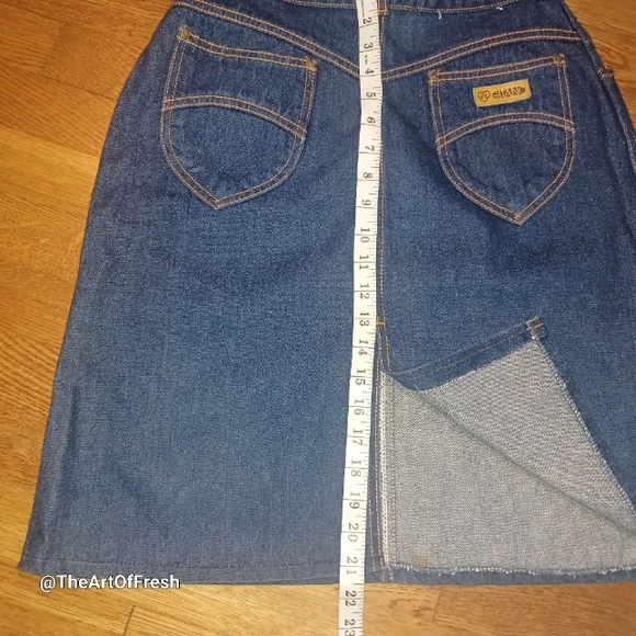 Vintage Y2K 80s Gitano Denim Skirt Jean Pockets Button Zip - Picture 8 of 10